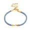 Nylon Cords Bracelet Makings Fit for Connector Charms, with Brass Findings and 304 Stainless Steel Lobster Claw Clasps, Long-Lasting Plated, Light Sky Blue, 6-1/2~6-3/4 inch(16.5~17cm), Hole: 1.8mm