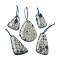 Natural K2 Stone Pendants, Grade AA, Triangle/Trapezoid/Teardrop, Mixed Shapes, 41~57x24~45x6mm, Hole: 1.8mm