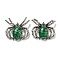 Synthetic Malachite Pendants, Spider Charms, with Rack Plating Antique Silver Tone Brass Findings, Cadmium Free & Lead Free, 36x36x7.5mm, Hole: 3x5.5mm