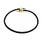 Braided Steel Wire Bracelets Making, with Golden Tone Brass Beads, Black, Inner Diameter: 3-1/8 inch(8cm)