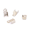 Iron Cord Ends, Folding Crimp Ends, Fold Over Crimp Cord Ends, Platinum, 6x3x2mm, Hole: 1.5mm