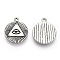 Tibetan Style Eye Alloy Pendant Rhinestone Settings, Cadmium Free & Lead Free, Flat Round with Triangle, Antique Silver, 1.5mm, Fit for 1.5mm Rhinestone, 20.5x17.5x1.5mm, Hole: 1.5mm