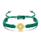 Alloy Cord Bracelets, with Wax Cord, Green, Inner Diameter: 2-3/8 inch(6cm)