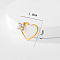 Fashionable Brass Clear Cubic Zirconia Heart-shaped Nose Ring for Women Daily Wear, Golden, 11x14mm