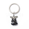 Natural Obsidian Angel Pendant Keychain KEYC-JKC00382-02-1