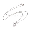 304 Stainless Steel Heart with Word Nana Pendant Necklace for Women STAS-E154-13P-2