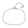 304 Stainless Steel Rhinestone Cup Chain Bracelets AJEW-B004-01B-A-1