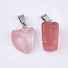 Cherry Quartz Glass Pendants G-Q996-21-2