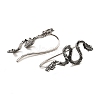 Antique Silver 316 Surgical Stainless Steel Dangle Earrings EJEW-D096-06D-AS-2