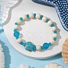 3 Pcs Synthetic Turquoise & Wood & Glass Beaded Stretch Bracelets for Boys Girls BJEW-JB11125-4