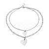 304 Stainless Steel Double Layer Necklaces NJEW-M181-15P-1