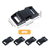 SUPERFINDINGS 4Pcs Matte Alloy Side Release Buckles FIND-FH0008-69-2