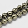 Natural Pyrite Round Beads Strands G-F197-08-6mm-1