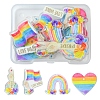 8Pcs 4 Style Pride Rainbow Acrylic Pendants MACR-FS0001-45-1