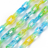 Two Tone Spray Painted Handmade Transparent Acrylic Cable Chains TACR-T022-01G-1