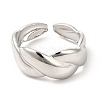 Non-Tarnish 304 Stainless Steel Twist Rope Shape Open Cuff Ring for Women RJEW-E063-06P-2