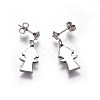 (Jewelry Parties Factory Sale)304 Stainless Steel Dangle Stud Earrings EJEW-O089-24P-2