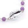 Natural Amethyst Beads Bracelets BJEW-JB03954-03-2