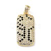 Rack Plating Brass Micro Pave Cubic Zirconia Pendants KK-P247-06G-1