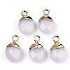 Natural White Jade Charms G-N326-58G-2