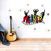 Music Theme Translucent PVC Self Adhesive Wall Stickers STIC-WH0021-003-4