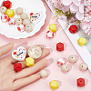 SUNNYCLUE 27Pcs 5 Style Teachers' Day Theme Food Grade Eco-Friendly Silicone Beads SIL-SC0001-67-3