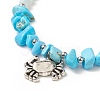 Ocean Theme Synthetic Turquoise Anklets Set AJEW-AN00506-5