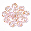 Transparent Spray Painted Glass European Beads X-GLAA-N035-04C-1