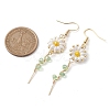 Daisy Flower Glass Dangle Earrings EJEW-JE05727-3