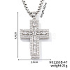 Brass Crystal Rhinestone Shiny Cross Pendant Box Chain Necklaces XO0635-2-1