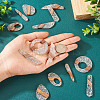 Biyun 14Pcs 7 Styles Transparent Resin & Walnut Wood Pendants RESI-BY0001-06-14