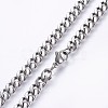Men's 304 Stainless Steel Curb Chain Necklaces NJEW-O102-05P-2