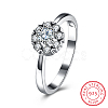Trendy Flat Round 925 Sterling Silver Cubic Zirconia Finger Rings RJEW-BB16658-6-8