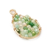 5Pcs Copper Wire Wrapped Glass Bead Pendants PALLOY-JF03029-4