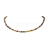 Faceted Round Natural Agate(Dyed & Heated) Beaded Necklaces for Women NJEW-JN04659-3