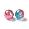 UV Plating Transparent Crackle Acrylic Beads MACR-D029-20-2