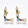 (Jewelry Parties Factory Sale)Brass Micro Pave Cubic Zirconia Ear Studs EJEW-S201-41L-2