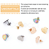 Unicraftale 30Pcs 5 Colors Heart Shape with Textured Vacuum Plating 304 Stainless Steel Stud Earring Findings EJEW-UN0001-62-4
