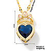 Fashionable Brass Cubic Zirconia Crown Heart-Shaped Pendant Dapped Chain Necklaces for Women SM2288-5-1