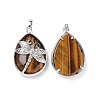 Natural Tiger Eye Pendants G-G900-01P-07-2