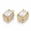 Brass Micro Pave Clear Cubic Zirconia Charms KK-S360-041-NF-3