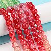 Spray Painted Crackle Glass Beads Strands DGLA-C002-8mm-06-2