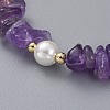 Natural Amethyst Chip Beaded Bracelets BJEW-JB04933-03-2