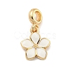 Rack Plating Alloy Enamel Flower European Dangle Charms FIND-B034-55G-03-1