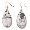 Natural Howlite Dangle Earrings EJEW-L179-01E-1