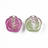 Two Tone Spray Painted Transparent Acrylic Beads X-ACRP-S679-39-3