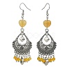 Natural & Synthetic Mixed Gemstone Heart Chandelier Earrings EJEW-JE05364-3