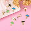 10Pcs 5 Colors Brass Enamel Pendants KK-SZ0004-01-5