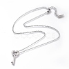 304 Stainless Steel Heart Key Pendant Necklaces NJEW-I240-16-2