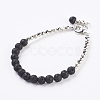 Natural Lava Rock Beaded Bracelets BJEW-JB03337-01-1